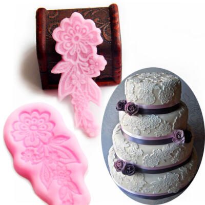 Silicone Mold Decorative Set Scroll Flower Lace 100