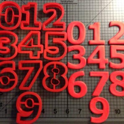 Verdana Bold Font Number Cookie Cutter
