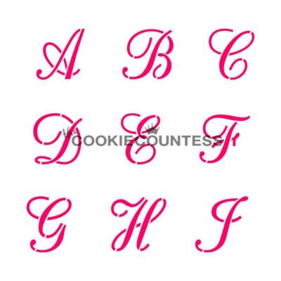Alphabet Script Letter Cookie Stencil