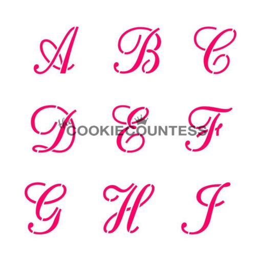 Alphabet Script Letter Cookie Stencil