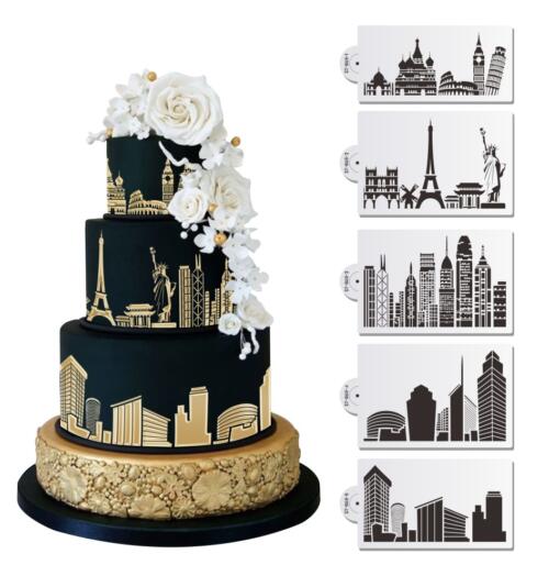 City Skyline 2 Cake Stencil - Image 2