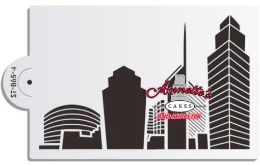 City Skyline 2 Cake Stencil