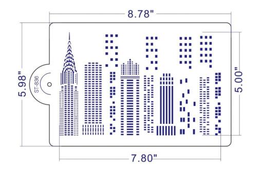 City Skyline Cake Stencil - Image 2