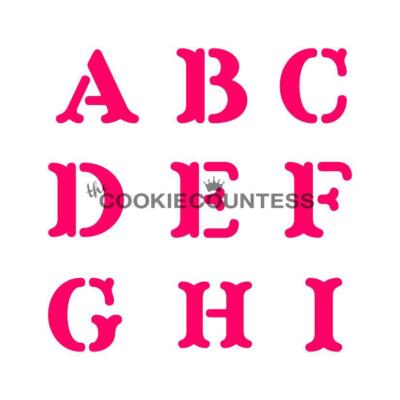 Alphabet Block Letter Cookie Stencil