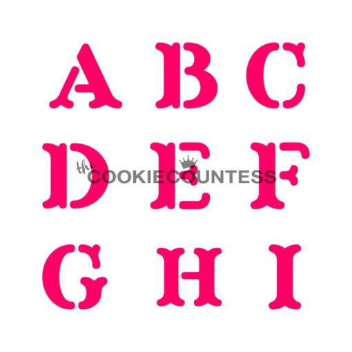 Alphabet Block Letter Cookie Stencil