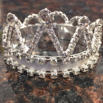 Silver Rhinestone King's Crown Cake Topper