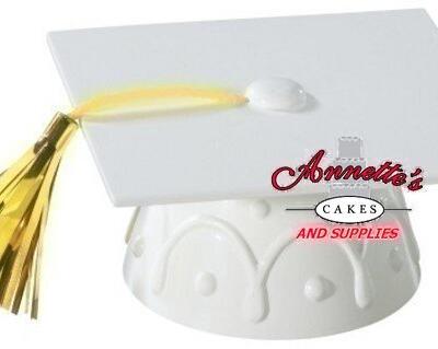 White Grad Cap with Golden tassel