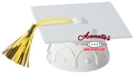 White Grad Cap with Golden tassel