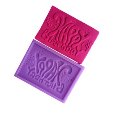 Happy Birthday PEACE Font Square Silicone Mold