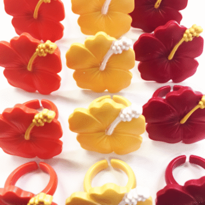 Hibiscus Flower Three Colors Cupcake Rings