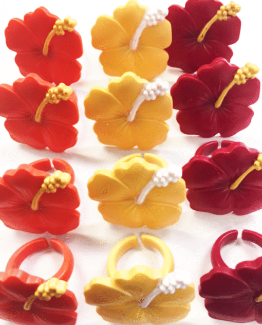 Hibiscus Flower Three Colors Cupcake Rings