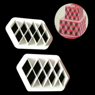 2pcs Diamond Rhombus shape Fondant Cutter