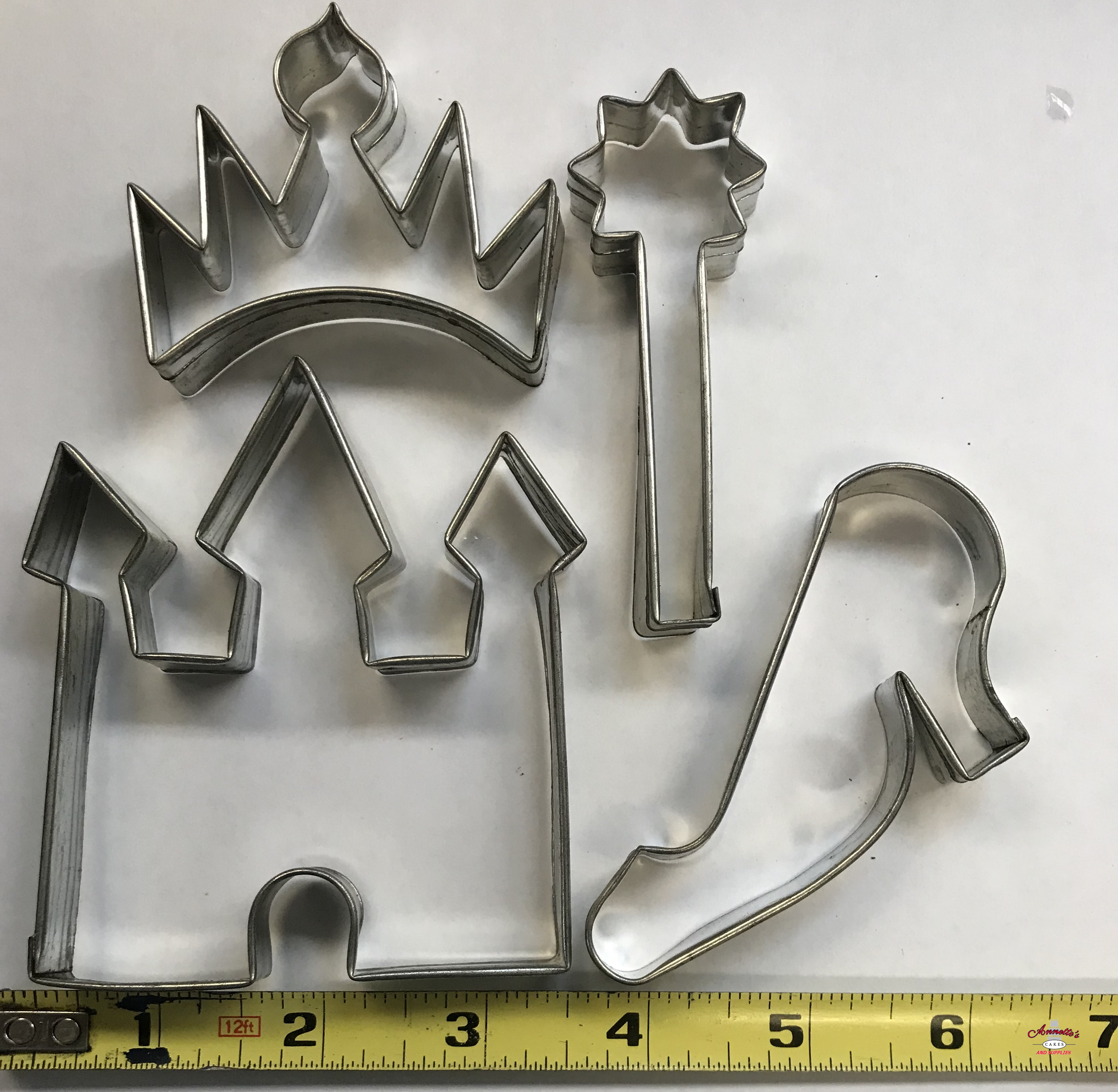 Princess Themed Cutter Set Pieces, which include a castle, a crown, a staff, and a heel, is shown