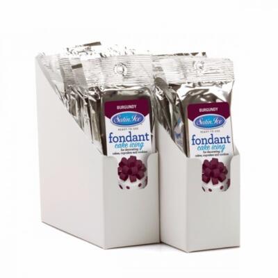 4 oz Package Satin Ice Fondant Burgundy