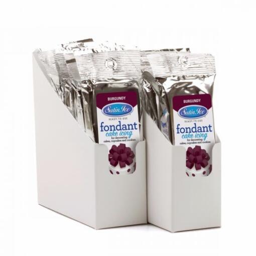 4 oz Package Satin Ice Fondant Burgundy
