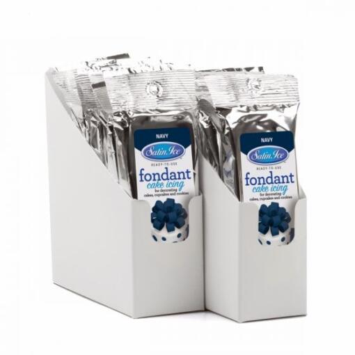 4 oz Package Satin Ice Fondant Navy Blue